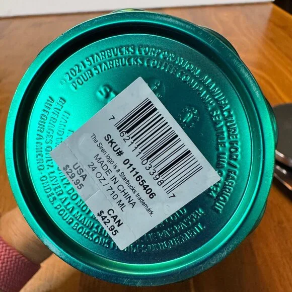 STARBUCKS 2024 Mermaid Scales Tumbler 24oz Green Purple Siren Straw Cup New - Picture 7 of 8